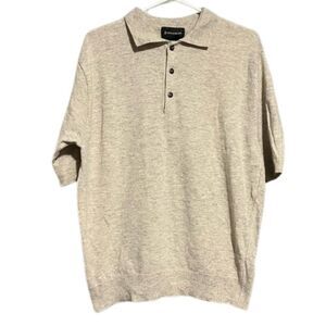 Conte Di Milano Men's Wool Cream Polo Shirt MEDIUM